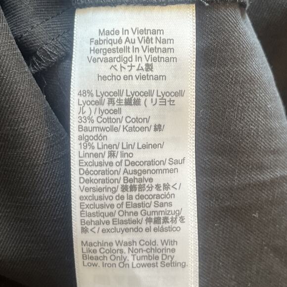 NWT Madewell Black Seamed Squareneck Midi Dress Size 4 Cotton Linen Blend Black - Picture 8 of 8